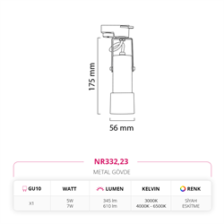 Nevo Dekoratif Ray Spot Siyah Eskitme NR332