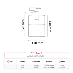 Nevo Dekoratif Ray Spot Siyah Eskitme NR182