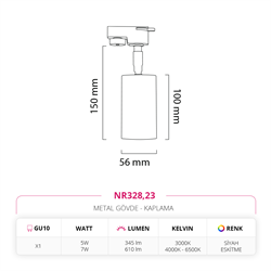 Nevo Dekoratif Ray Spot Siyah Eskitme NR328