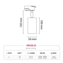Nevo Dekoratif Ray Spot Siyah Eskitme NR328