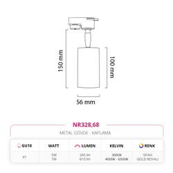 Nevo Dekoratif Ray Spot Siyah Gold NR328