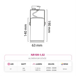 Nevo Dekoratif Ray Spot Siyah NR109-1