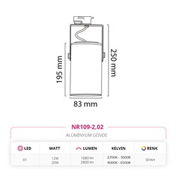 Nevo Dekoratif Ray Spot Siyah NR109-2