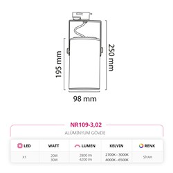 Nevo Dekoratif Ray Spot Siyah NR109-3