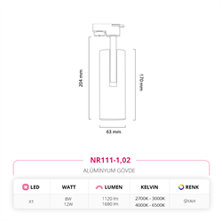 Nevo Dekoratif Ray Spot Siyah NR111-1