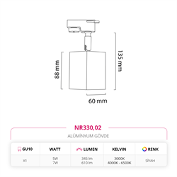 Nevo Dekoratif Ray Spot Siyah NR330