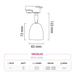 Nevo Dekoratif Ray Spot Siyah NR336