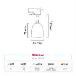 Nevo Dekoratif Ray Spot Siyah NR336