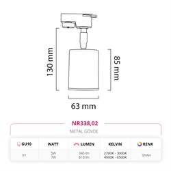 Nevo Dekoratif Ray Spot Siyah NR338