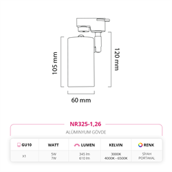 Nevo Dekoratif Ray Spot Siyah Portakal NR325-1