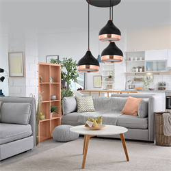 Nevo Dekoratif Üçlü Sarkıt Siyah Bakır NS365