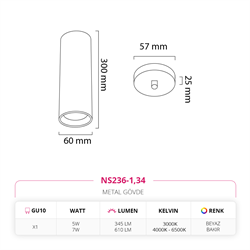 Nevo Dekoratif Tekli Sarkıt Beyaz Bakır NS236-1