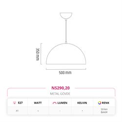 Nevo Dekoratif Tekli Sarkıt Siyah Bakır NS290