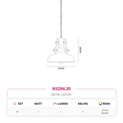 Nevo Dekoratif Tekli Sarkıt Siyah Bakır NS294
