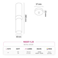 Nevo Dekoratif Tekli Sarkıt Siyah Eskitme NS337-1