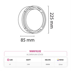 Nevo Dış Mekan Aplik Siyah NW610