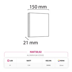 Nevo Dış Mekan Aplik Siyah NW730