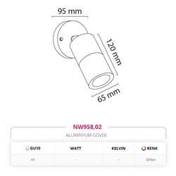 Nevo Dış Mekan Aplik Siyah NW958