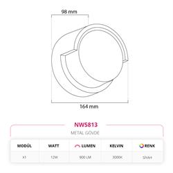 Nevo Dış Mekan LED Aplik Siyah NW5813