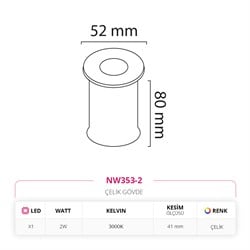 Nevo Dış Mekan Sıva Altı Yer Armatürü NW353-2