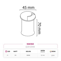Nevo Dış Mekan Sıva Altı Yer Armatürü NW350