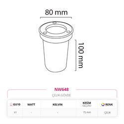 Nevo Dış Mekan Sıva Altı Yer Armatürü NW648