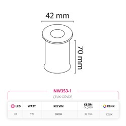 Nevo Dış Mekan Sıva Altı Yer Armatürü NW353-1