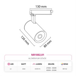 Nevo Driver Soketli Ray Spot Beyaz NR1002