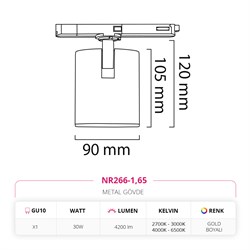 Nevo Driver Soketli Ray Spot Gold Boyalı NR266-1