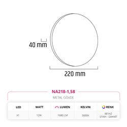 Nevo İç Mekan Aplik Beyaz Siyah Granit NA218-1