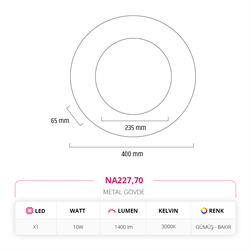 Nevo İç Mekan Aplik Gümüş Bakır NA227