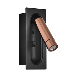 Nevo Sıva Altı Yatak Başı Aplik Siyah Bakır NA229