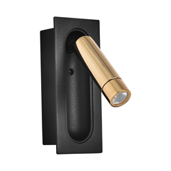 Nevo Sıva Altı Yatak Başı Aplik Siyah Gold NA229