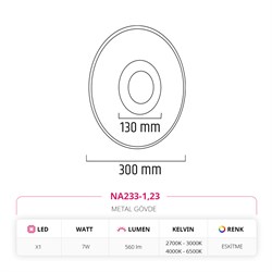 Nevo İç Mekan Aplik Siyah Eskitme NA233-1