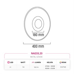 Nevo İç Mekan Aplik Siyah Eskitme NA233