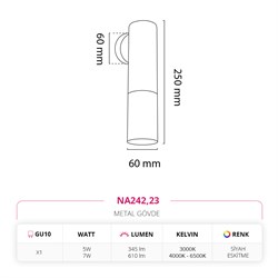 Nevo İç Mekan Aplik Siyah Eskitme NA242