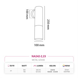 Nevo İç Mekan Aplik Siyah Eskitme NA242-2