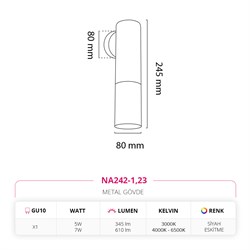 Nevo İç Mekan Aplik Siyah Eskitme NA242-1
