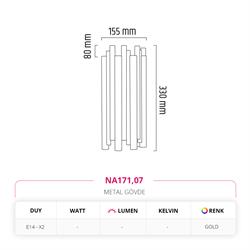 Nevo İç Mekan Çift Yönlü Boru Aplik Gold NA171