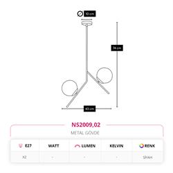 Nevo İkili Sarkıt Siyah NS2009