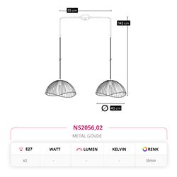 Nevo İkili Sarkıt Siyah NS2056