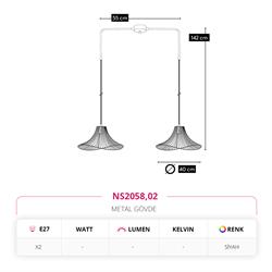 Nevo İkili Sarkıt Siyah NS2058