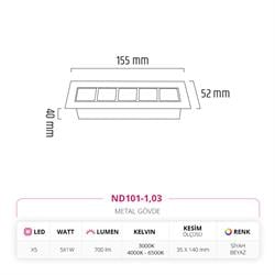Nevo Sıva Altı Led Spot Beyaz Siyah ND101-1