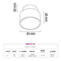 Nevo Sıva Altı Led Spot Beyaz Bakır ND337