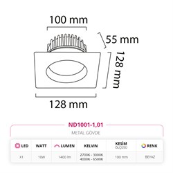 Nevo Sıva Altı Led Spot Beyaz ND1001-1