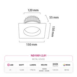 Nevo Sıva Altı Led Spot Beyaz ND1001-2
