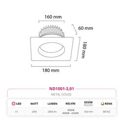 Nevo Sıva Altı Led Spot Beyaz ND1001-3