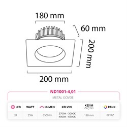 Nevo Sıva Altı Led Spot Beyaz ND1001-4