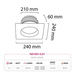 Nevo Sıva Altı Led Spot Beyaz ND1001-5