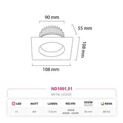 Nevo Sıva Altı Led Spot Beyaz ND1001